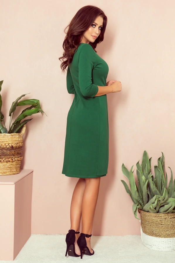 255-2 IRIS Rochie cu pliuri - VERDE