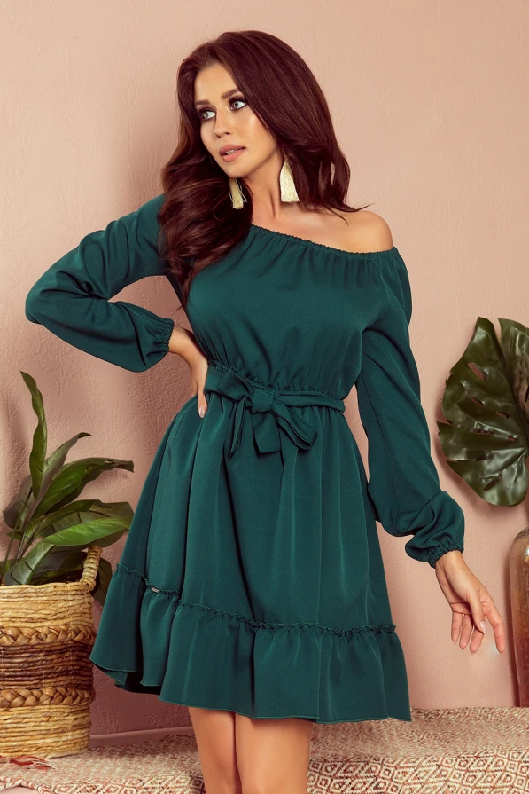 265-1 DAISY Rochie cu volane - VERDE