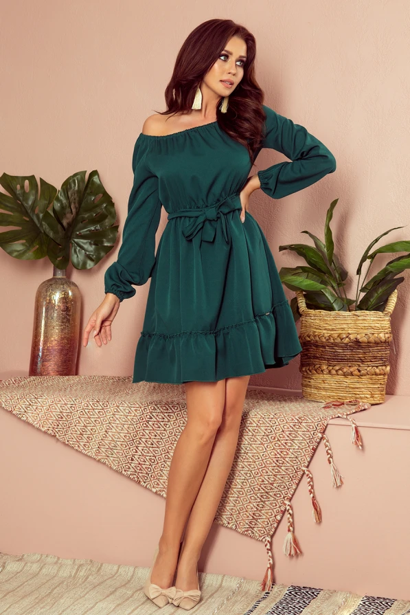 265-1 DAISY Rochie cu volane - VERDE