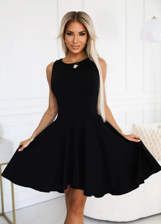 575-1 O rochie unica cu spatele mai lung - neagra